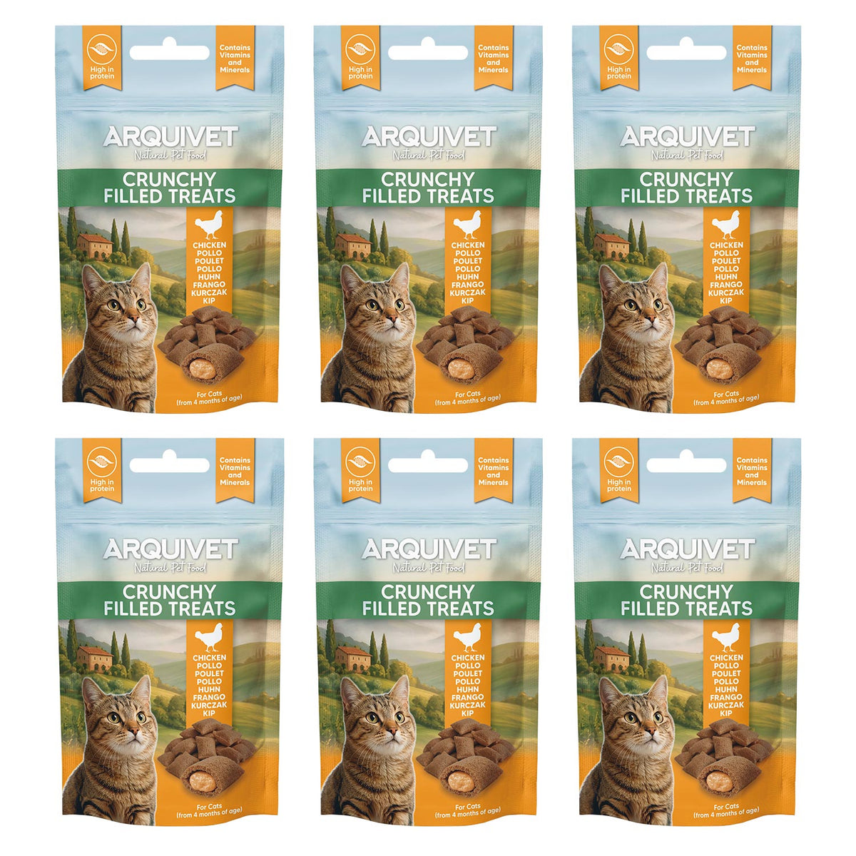 Crunchy Filled Treats de Pollo - Snacks crujientes para Gato 40g.