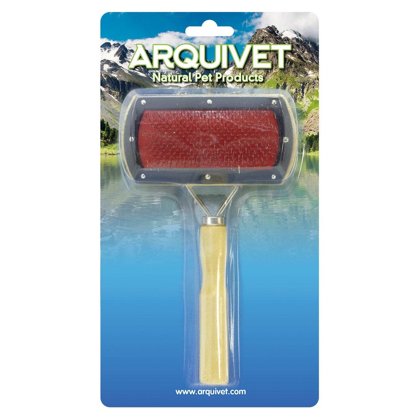Carda doble con mango en madera - Arquivet