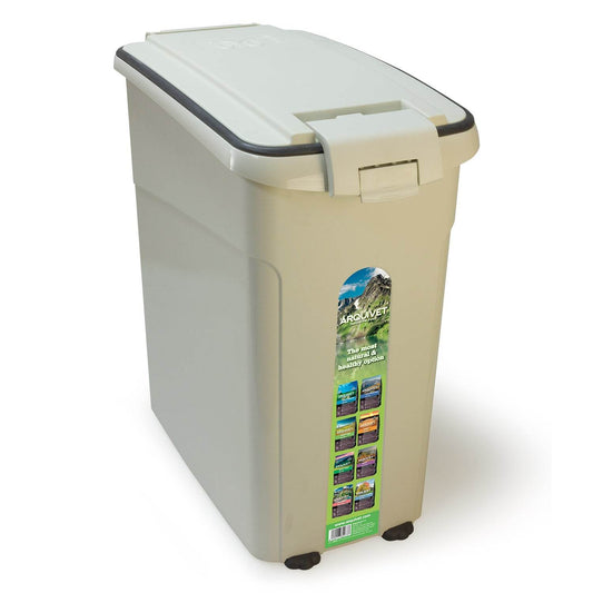 Hermetic container with wheels for feed - Arquivet