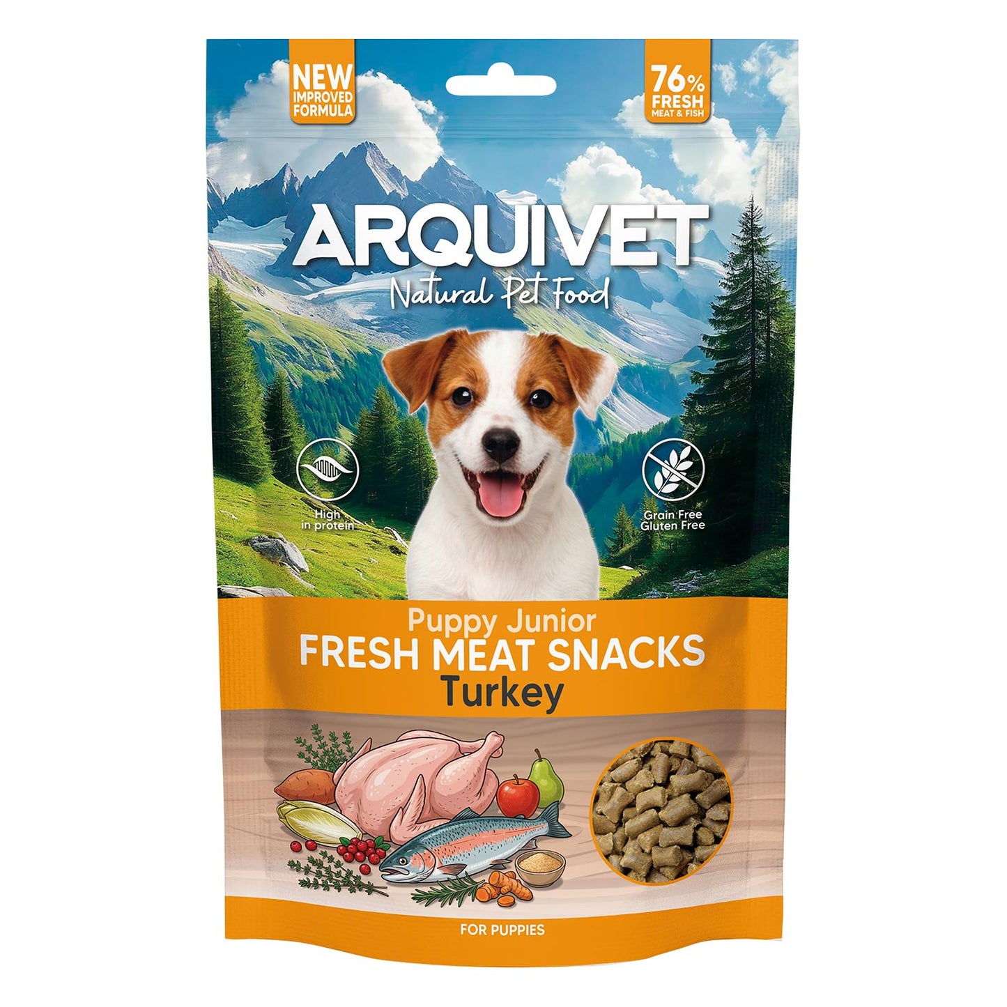 Petiscos semi-úmidos de dinde - para Filhotes - Fresh Meat Snacks