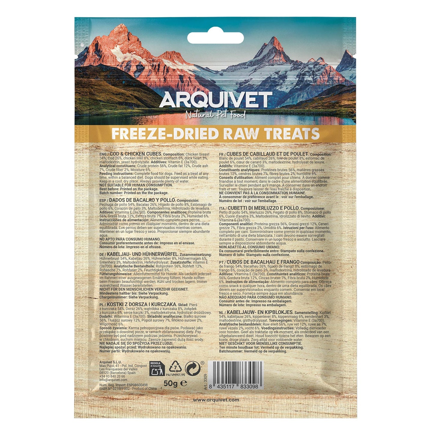 Freeze-Dried Raw Treats - Cubes de Cabillaud et Poulet
