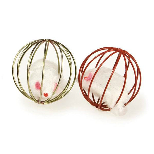 Stuffed mouse in a wire ball - Arquivet