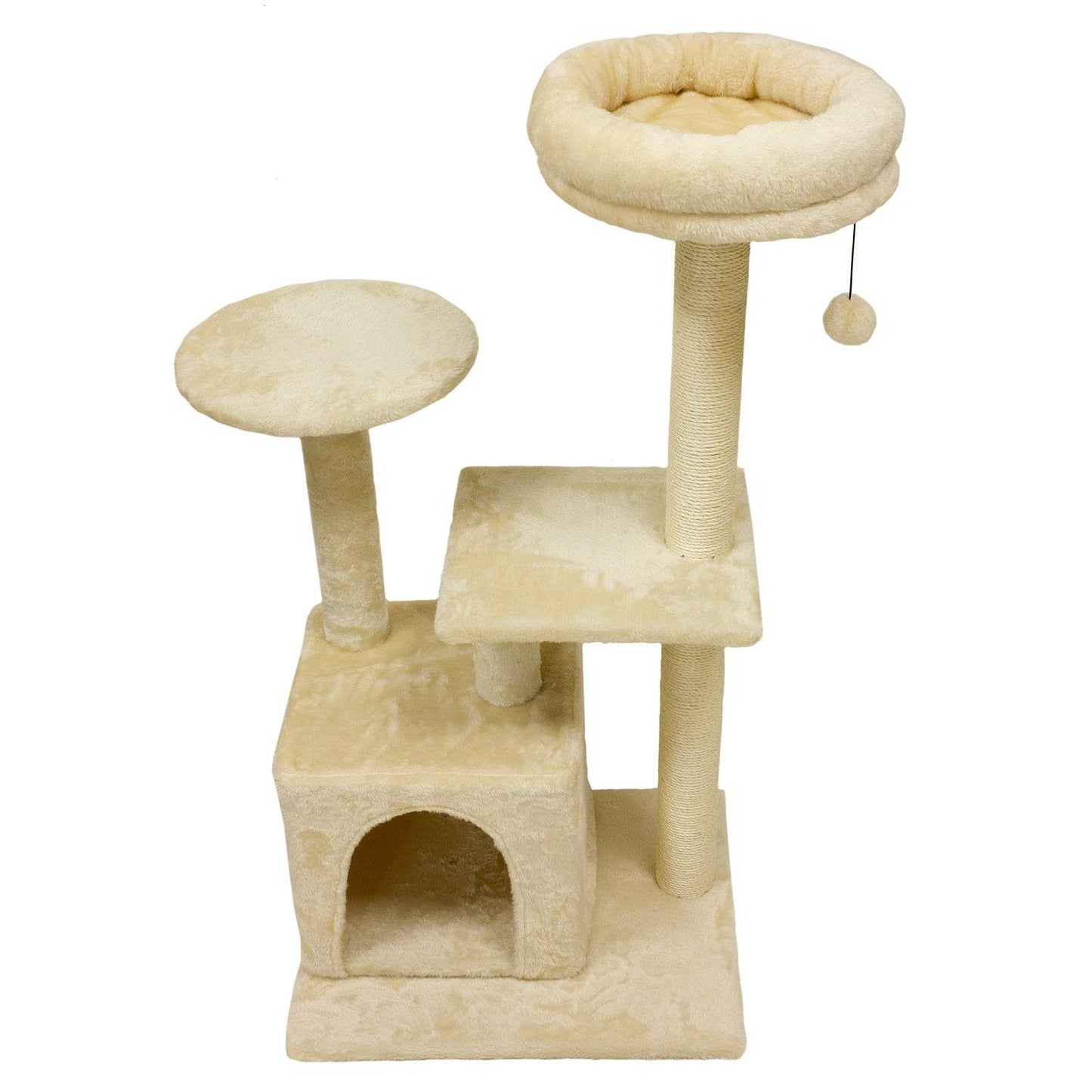 Árbol - Rascador con cama extraíble “Nude” - 49 x 40 x 97 cm - Arquivet