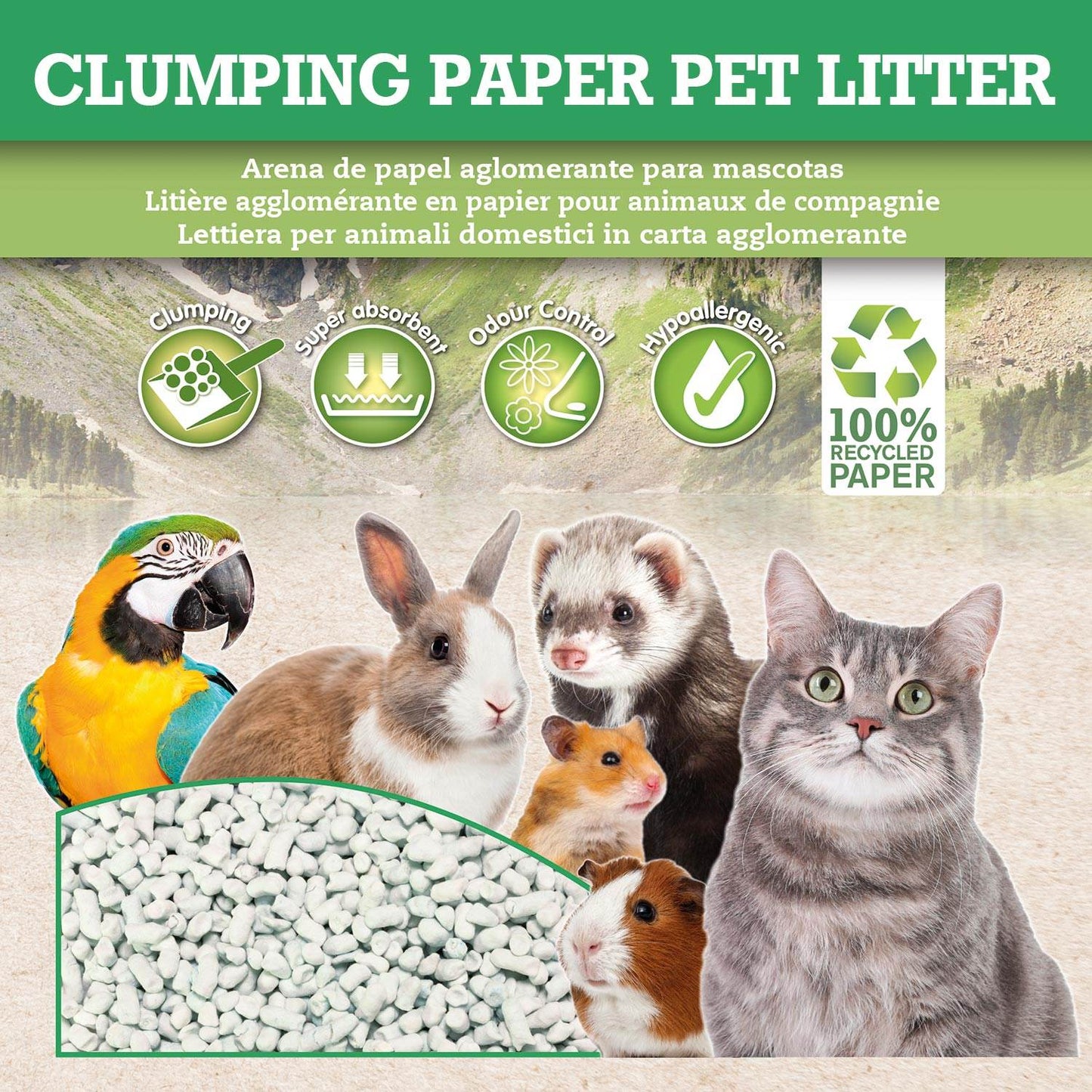 Clumping Paper Pet Litter - Arena aglomerante de papel - Arquivet