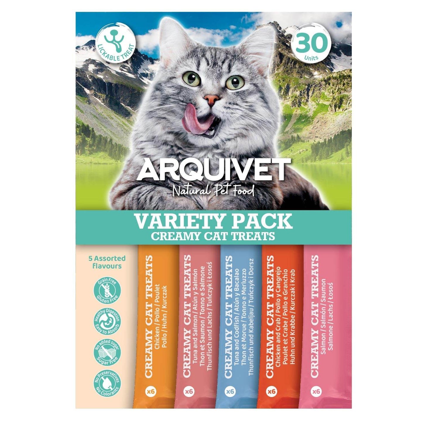Snack cremosos - Variety Pack - 30 unidades de 14g - Arquivet