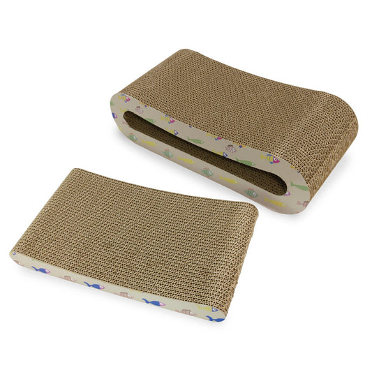 Grattoir en carton "Fishes" - 44 x 19,5 x 10,5 cm + 36 x 19,5 x 4,5 cm