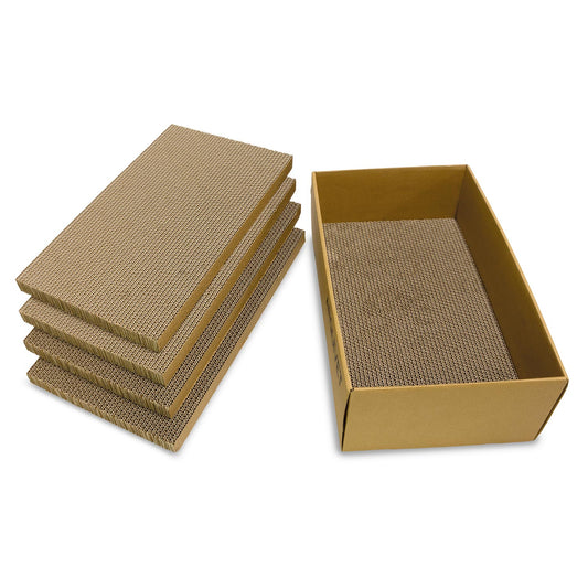 Grattoir en carton "Natural" - 43,5 x 29,5 x 14 cm