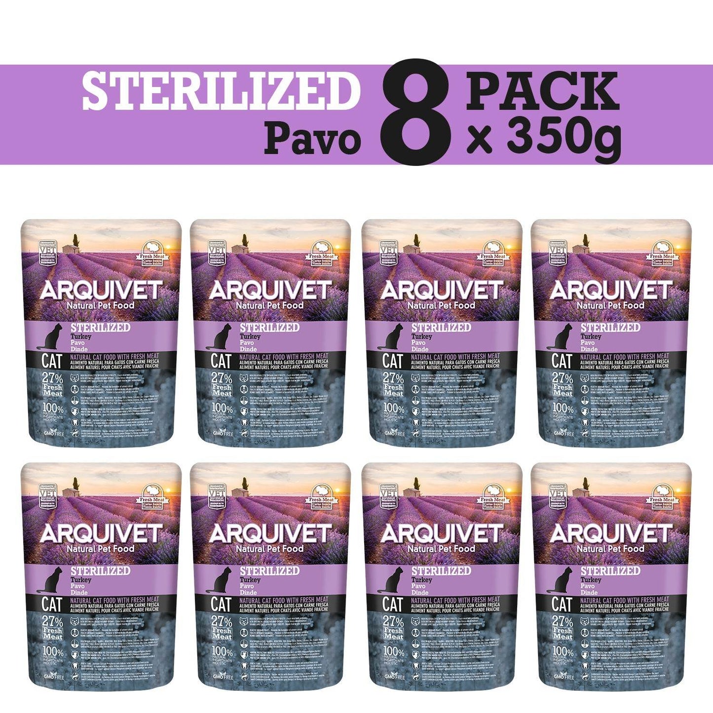 Pienso Super Premium de pavo para gatos esterilizados (Carne fresca) - Arquivet