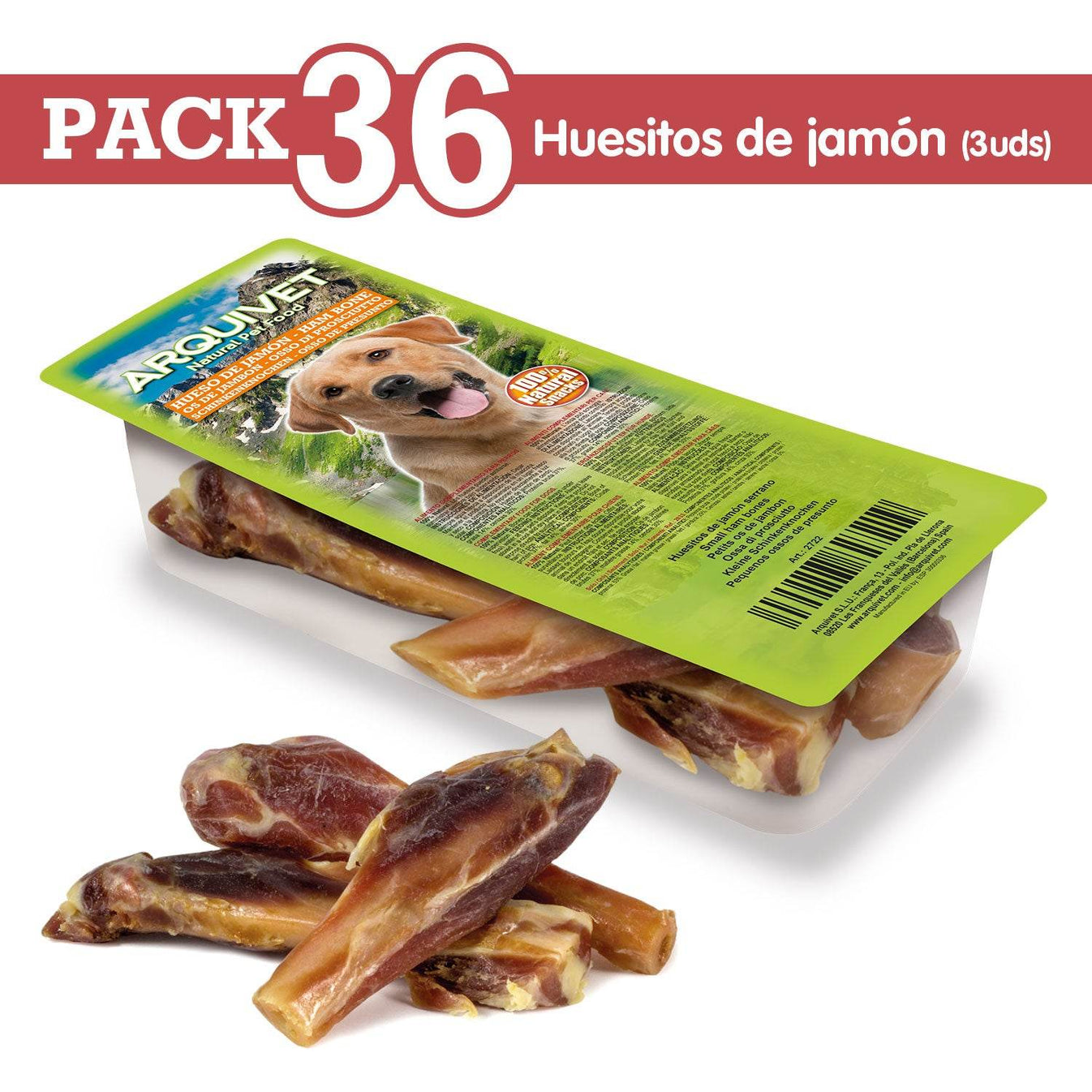 Huesitos de jamón serrano (3 unidades) - Arquivet