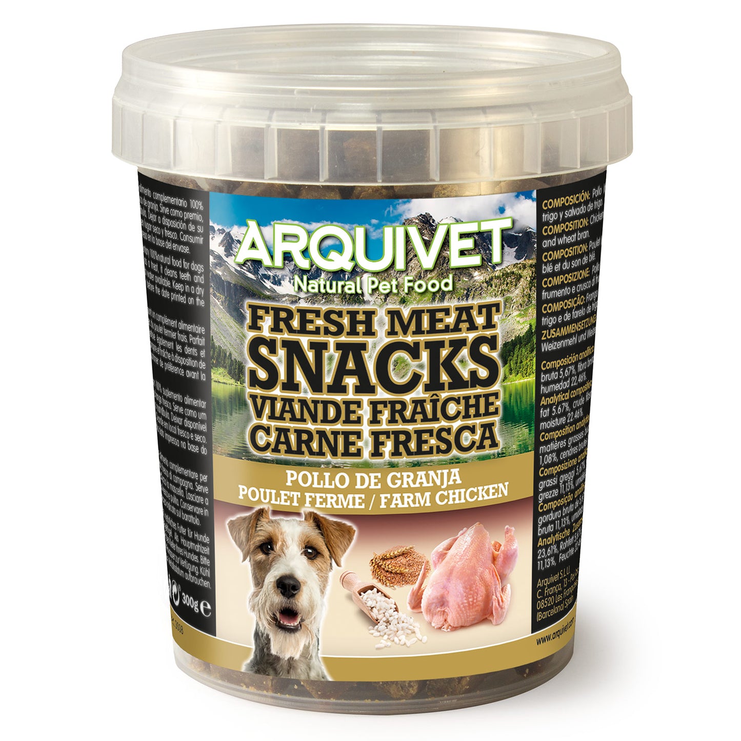 Semi-moist farm chicken snacks (Plastic jar)