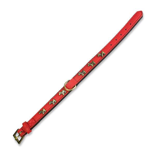 Collar de piel con decoración perritos - Arquivet
