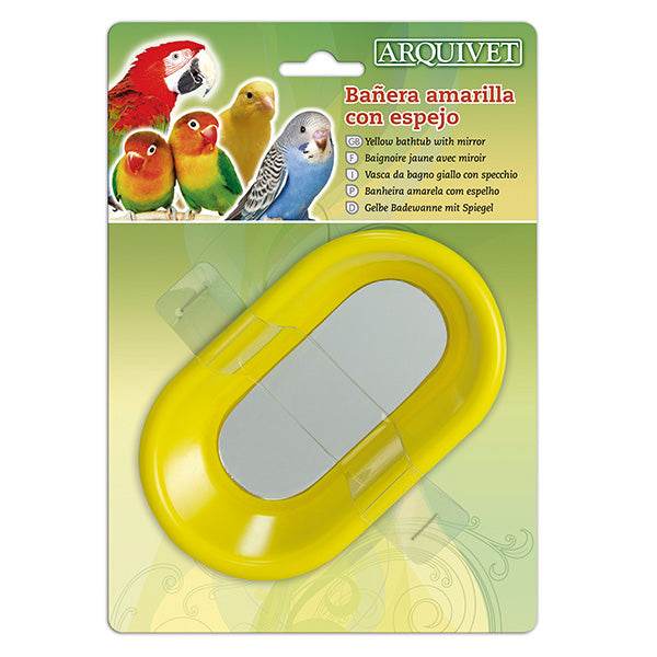 Bañera amarilla con espejo 14,5x8,5x4,5 cm - Arquivet