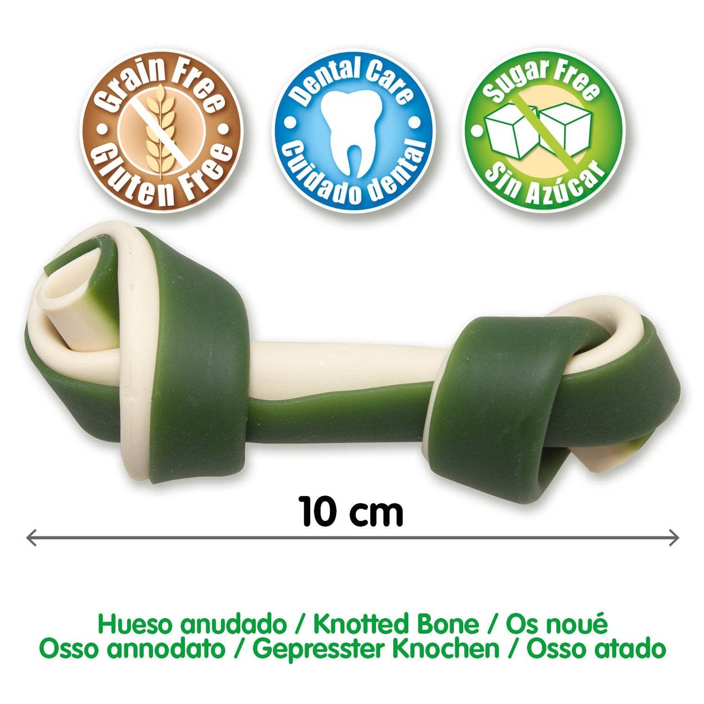 DENTAL TREATS Knotted Bone 10cm/45g (Expo 50 un.) - Arquivet