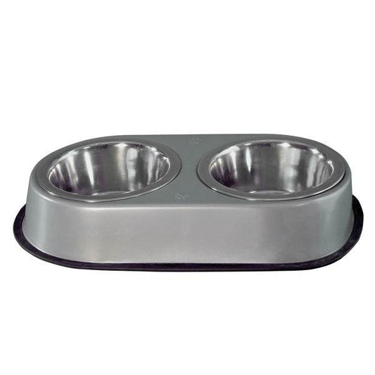 Comedero inoxidable doble - Arquivet