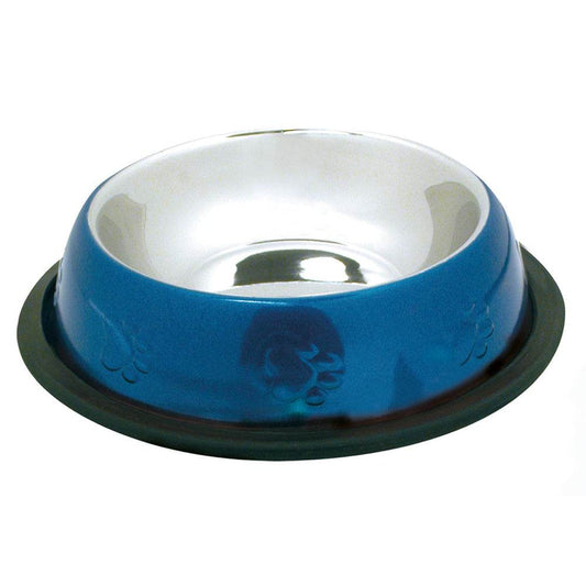 Comedero Inox gatos AZUL antidesl. 0,24l./16cm - Arquivet