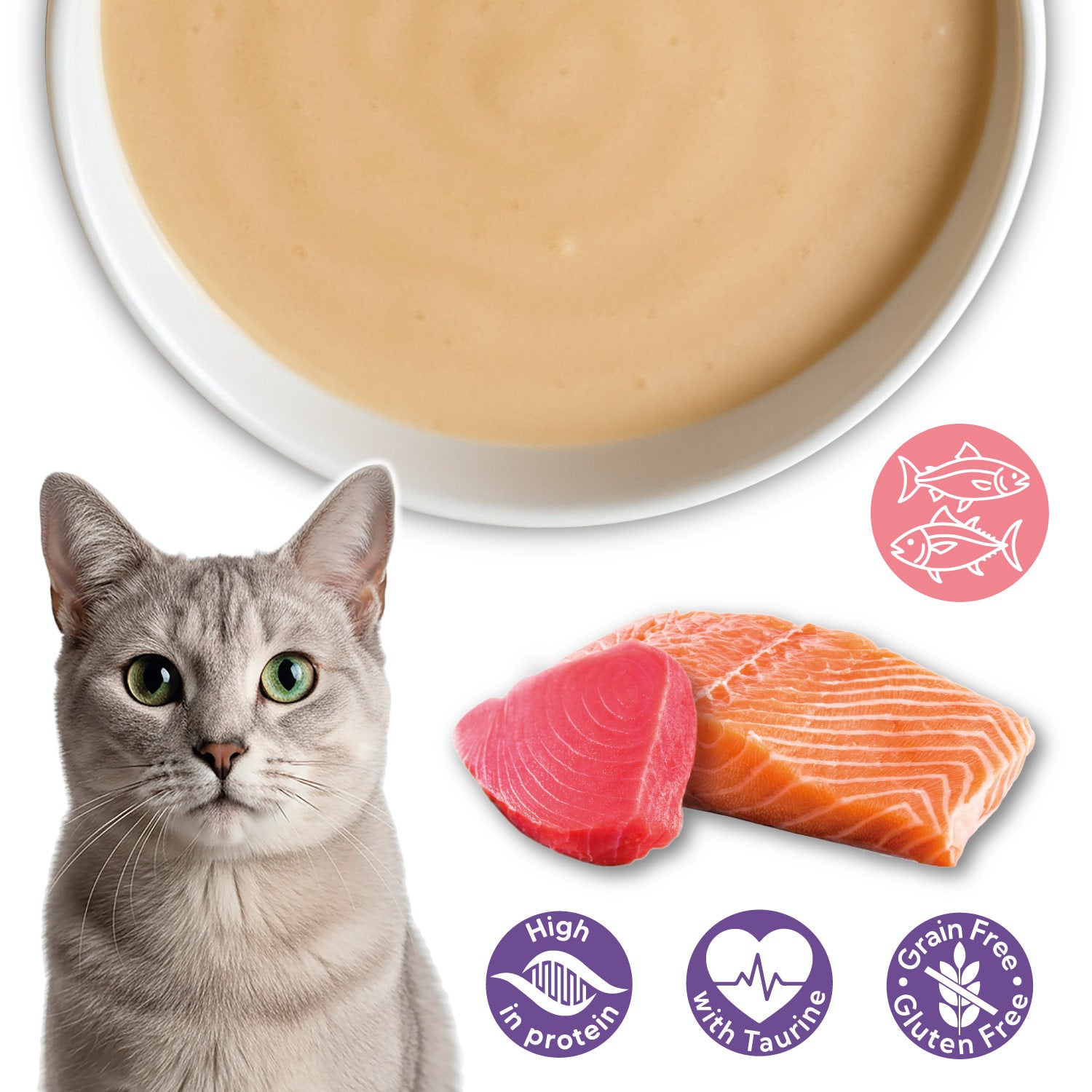 Crema de Atún y Salmón - Velvet Cream - Para gatos - 80g