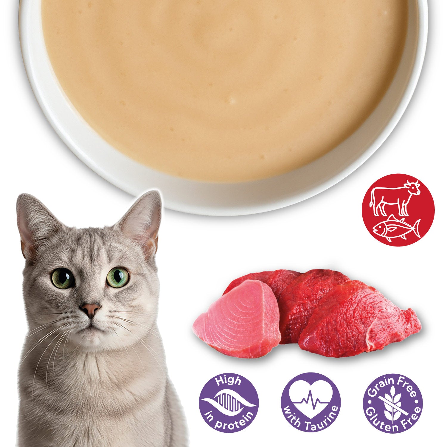 Crema de Atún y Ternera - Velvet Cream - Para gatos - 80g