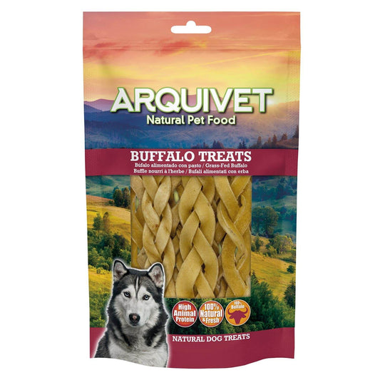 Trenzado de Piel de Búfalo - 100 g - 12cm - 5 unidades - Arquivet