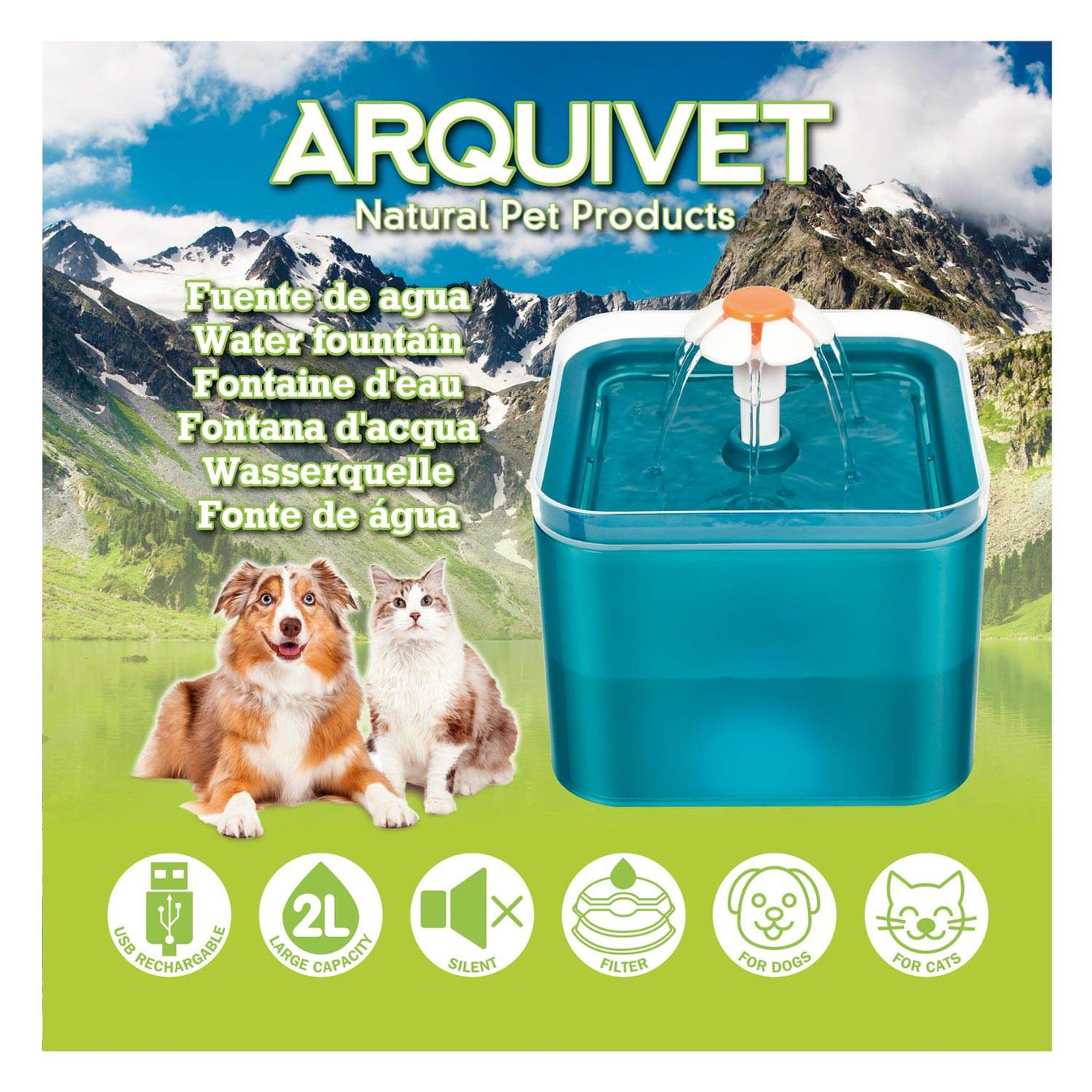 Fuente de agua con luz led - Arquivet