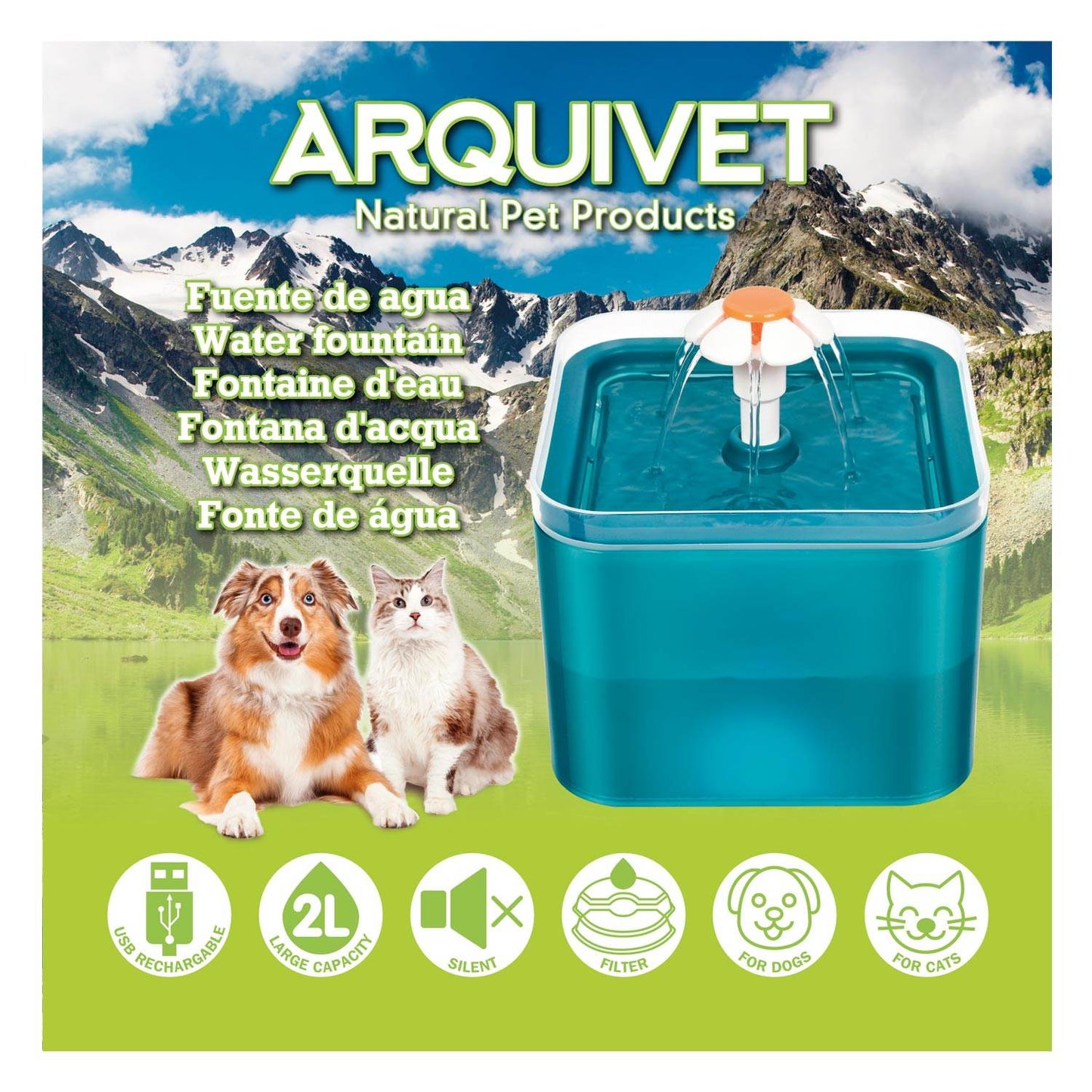 Fuente de agua con luz led - Arquivet