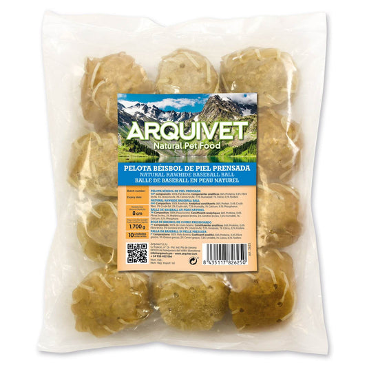 Pelota piel beisbol - 8 cm - 170 gr (Bolsa 10 uds.) - Arquivet