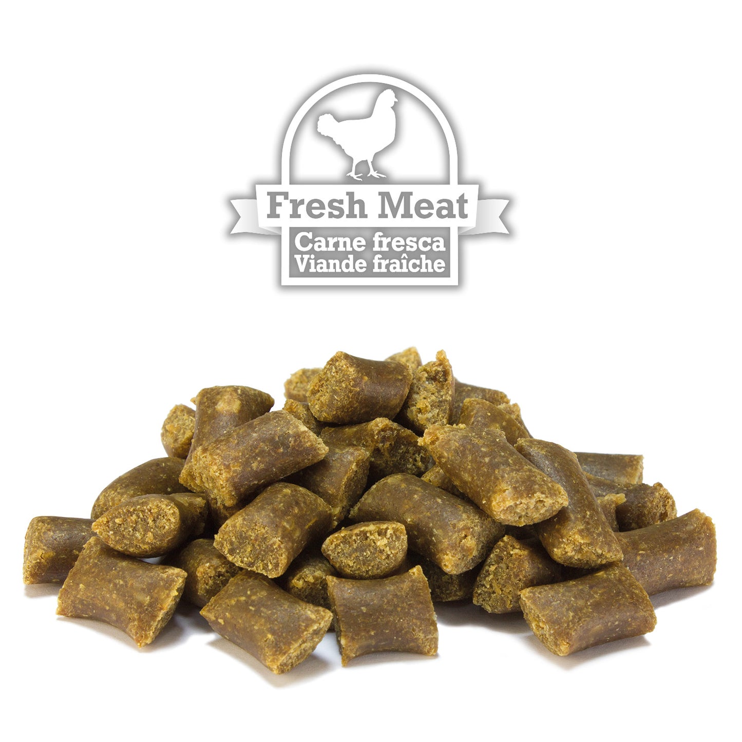 Semi-moist farm chicken snacks