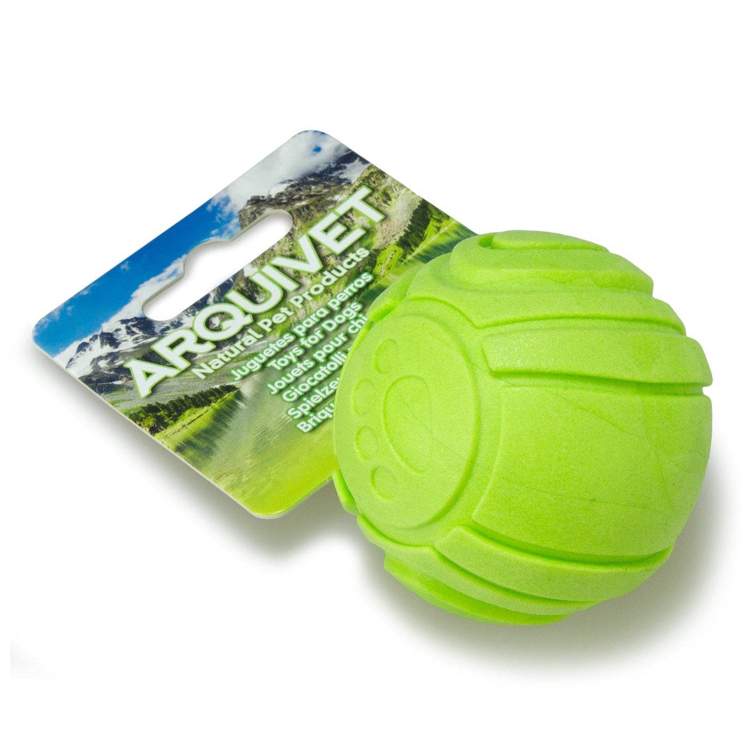 Bola dental verde con huellas - Arquivet