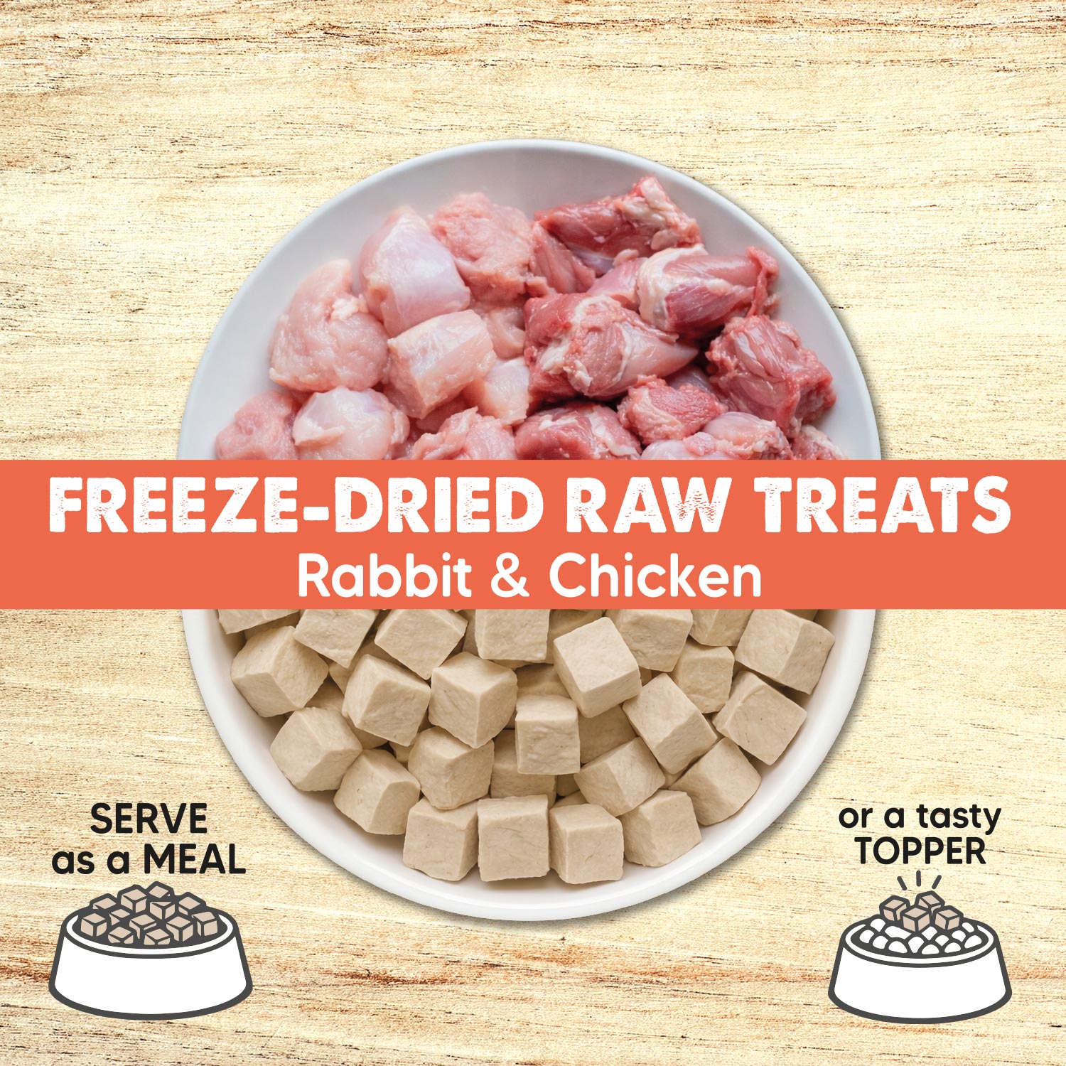Freeze-Dried Raw Treats - Dados de Conejo y Pollo - 50g