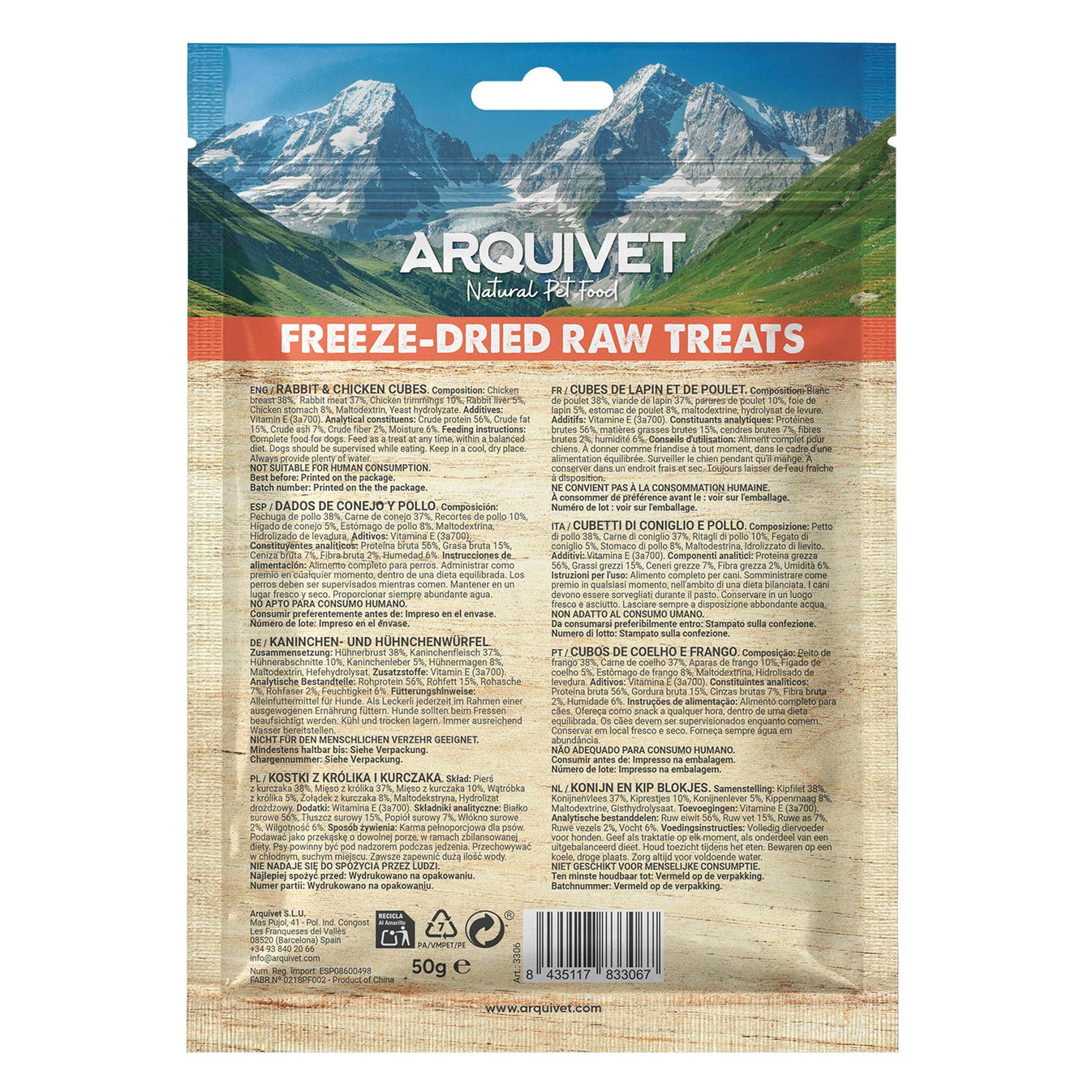 Freeze-Dried Raw Treats - Cubetti di coniglio e pollo