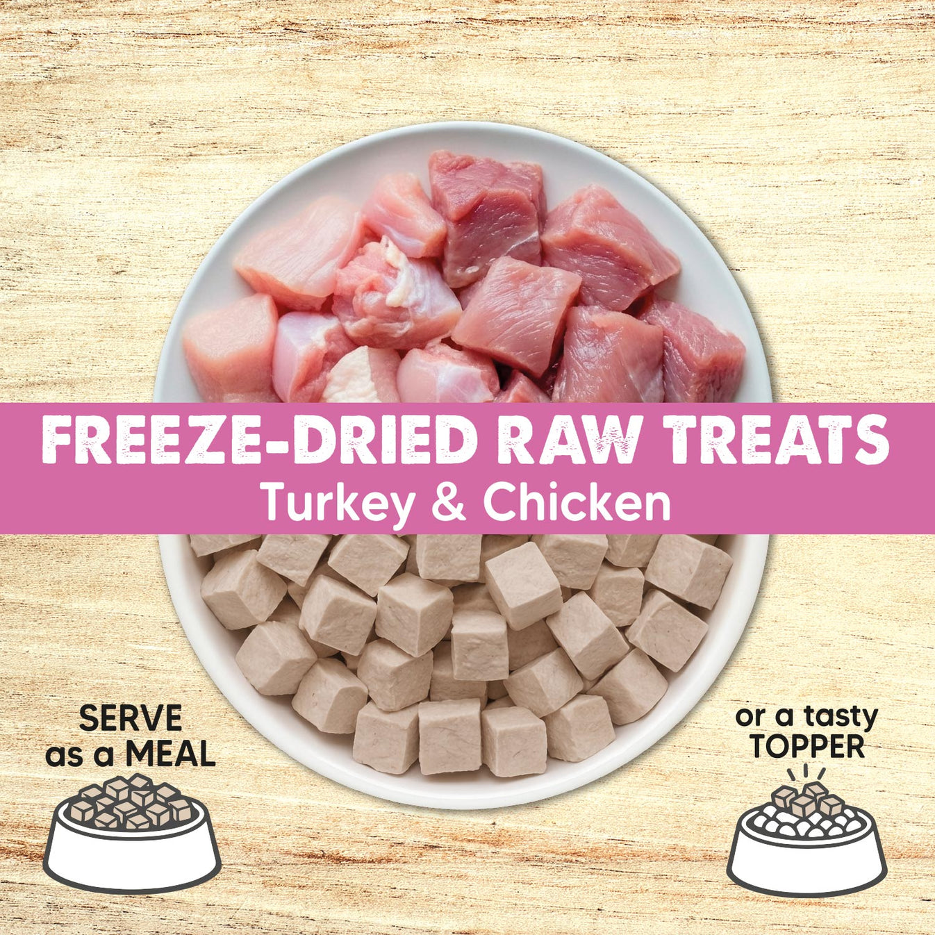 Freeze-Dried Raw Treats - Dados de Pavo y Pollo