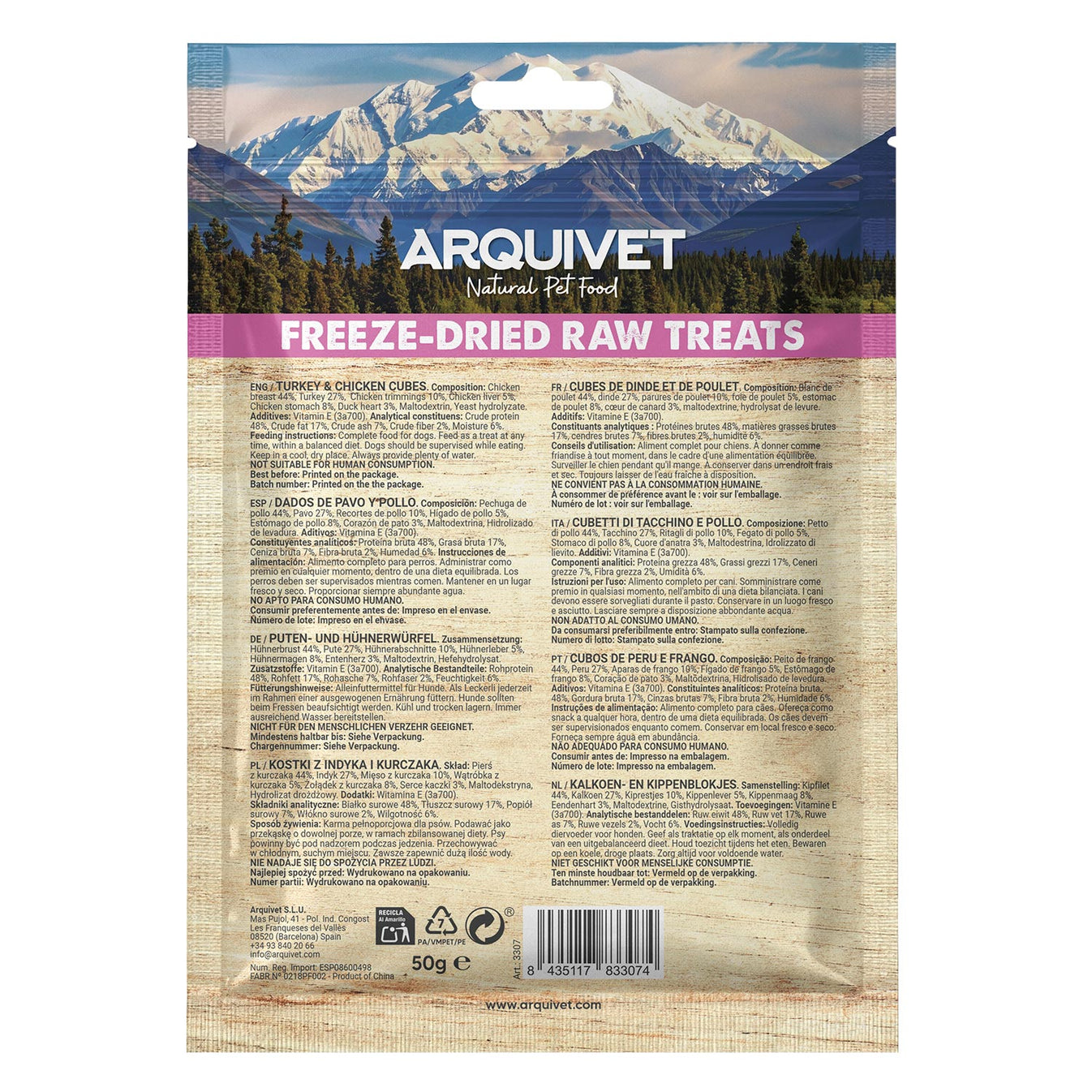 Freeze-Dried Raw Treats - Dados de Pavo y Pollo