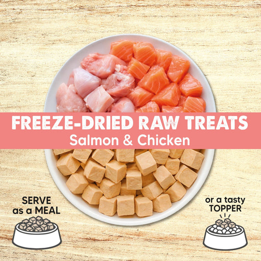Freeze-Dried Raw Treats - Cubos de salmão e frango