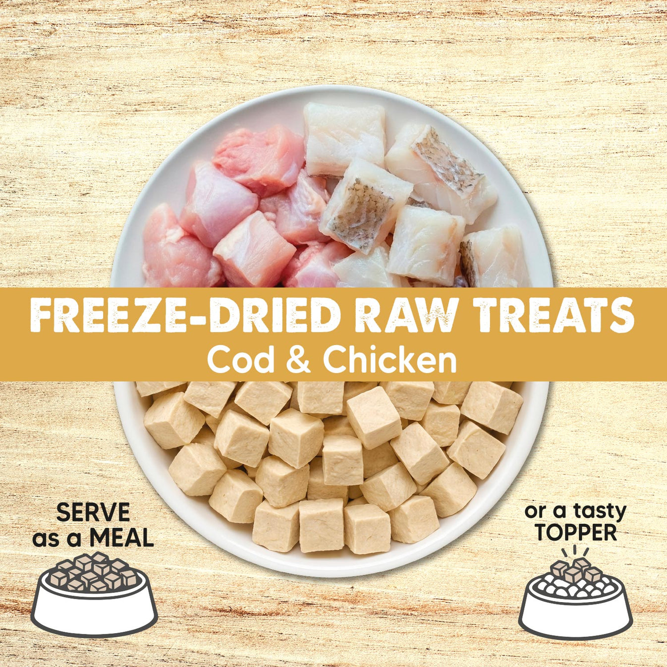 Freeze-Dried Raw Treats - Dados de Bacalao y Pollo