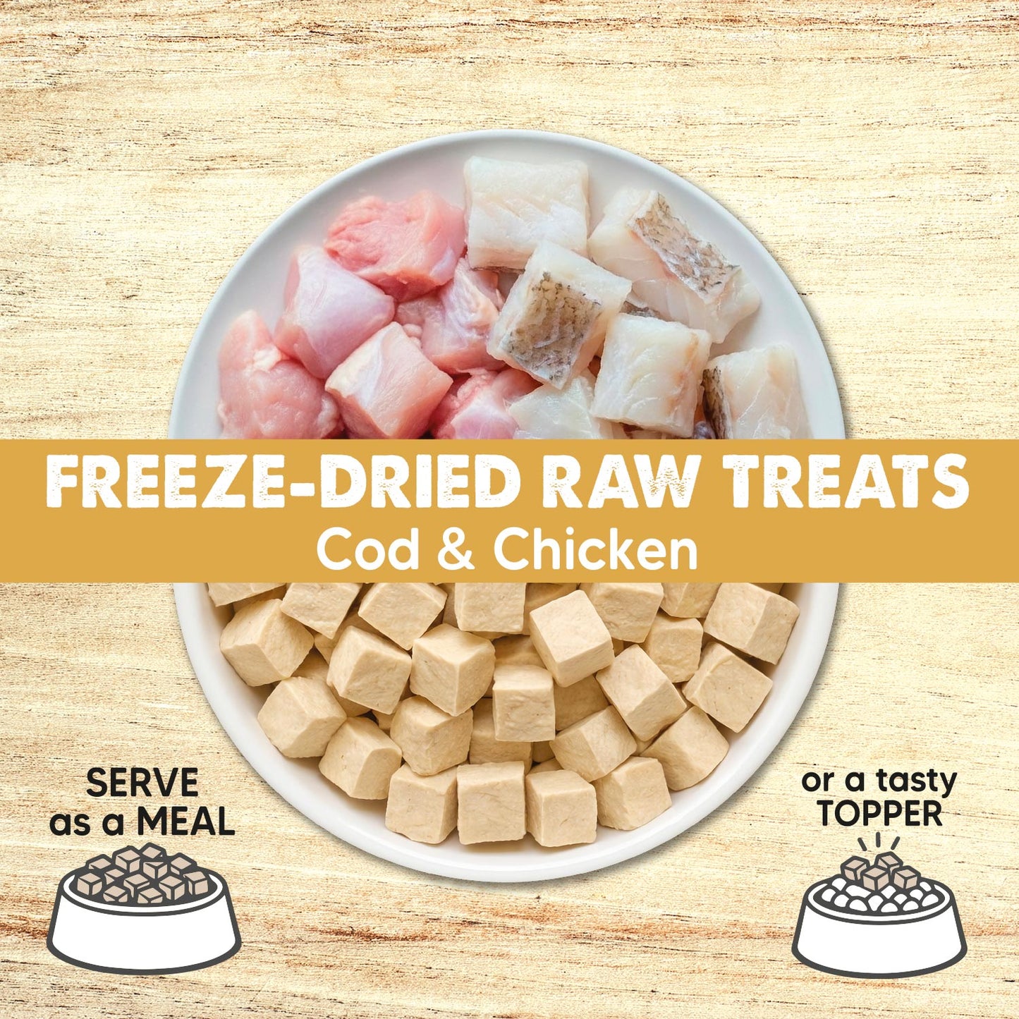 Freeze-Dried Raw Treats - Dados de Bacalao y Pollo