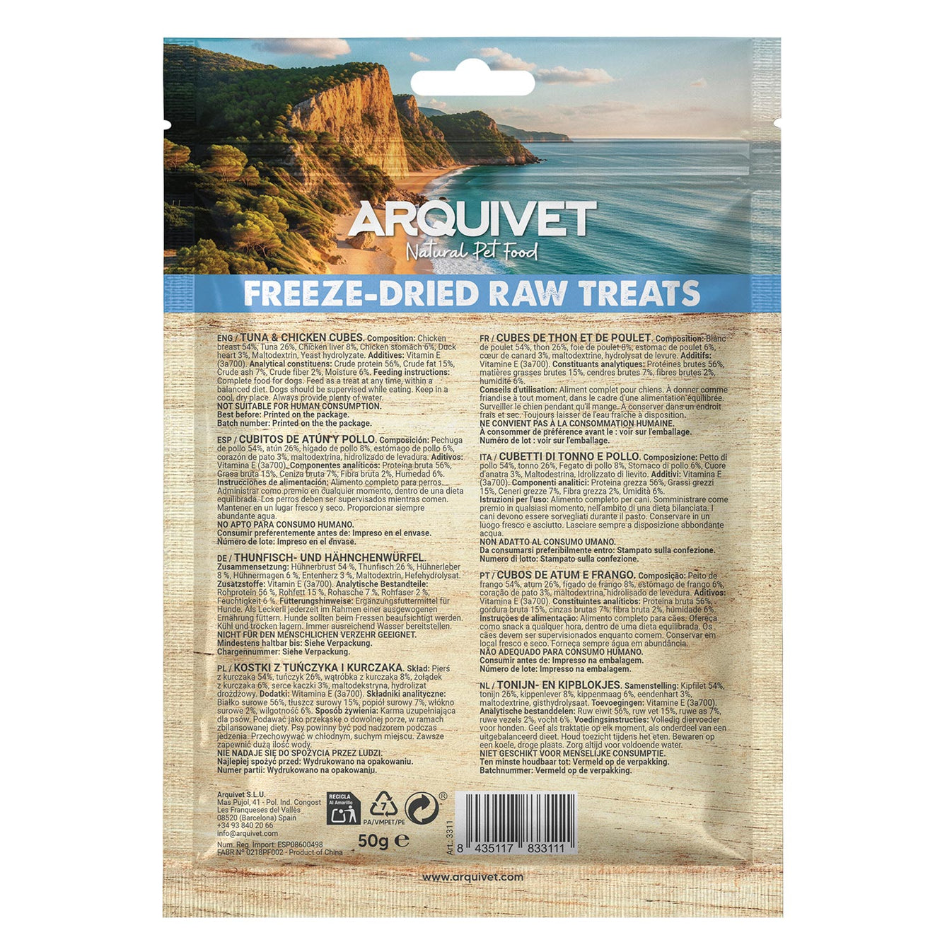 Freeze-Dried Raw Treats - Cubetti di tonno e pollo