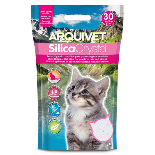 Lecho higiénico de arena de sílice para gatitos. 3,8 L - Arquivet