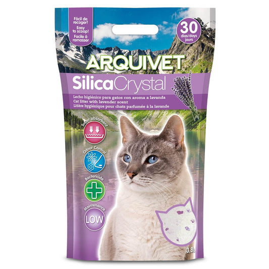 Lecho higiénico de arena de sílice con aroma, para gatos. 3,8 L - Arquivet