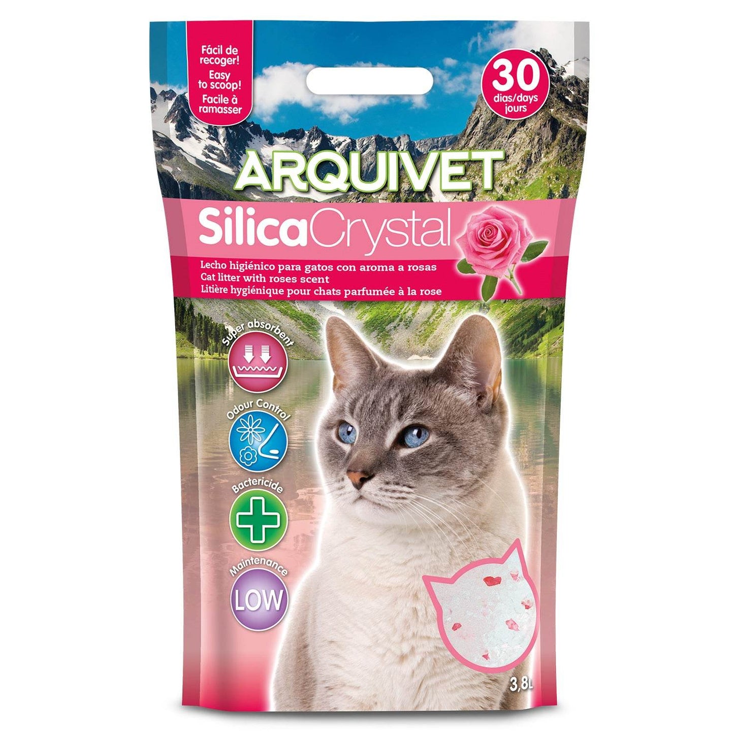 Lecho higiénico de arena de sílice con aroma, para gatos. 3,8 L - Arquivet