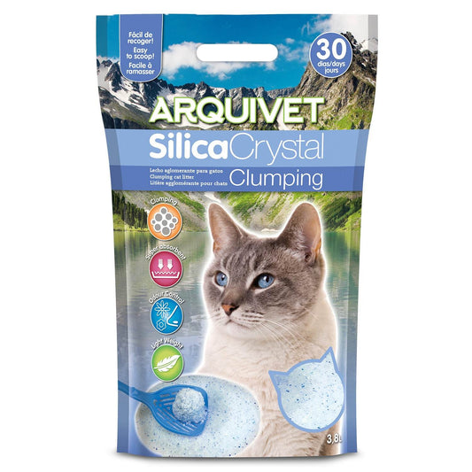 Lecho higiénico aglomerante de sílice para gatos. 3,8 L - Arquivet