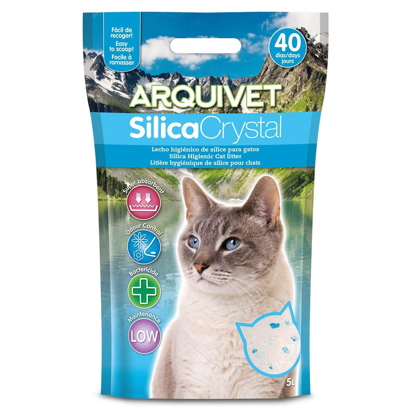Lecho higiénico de arena de sílice para gatos - Arquivet