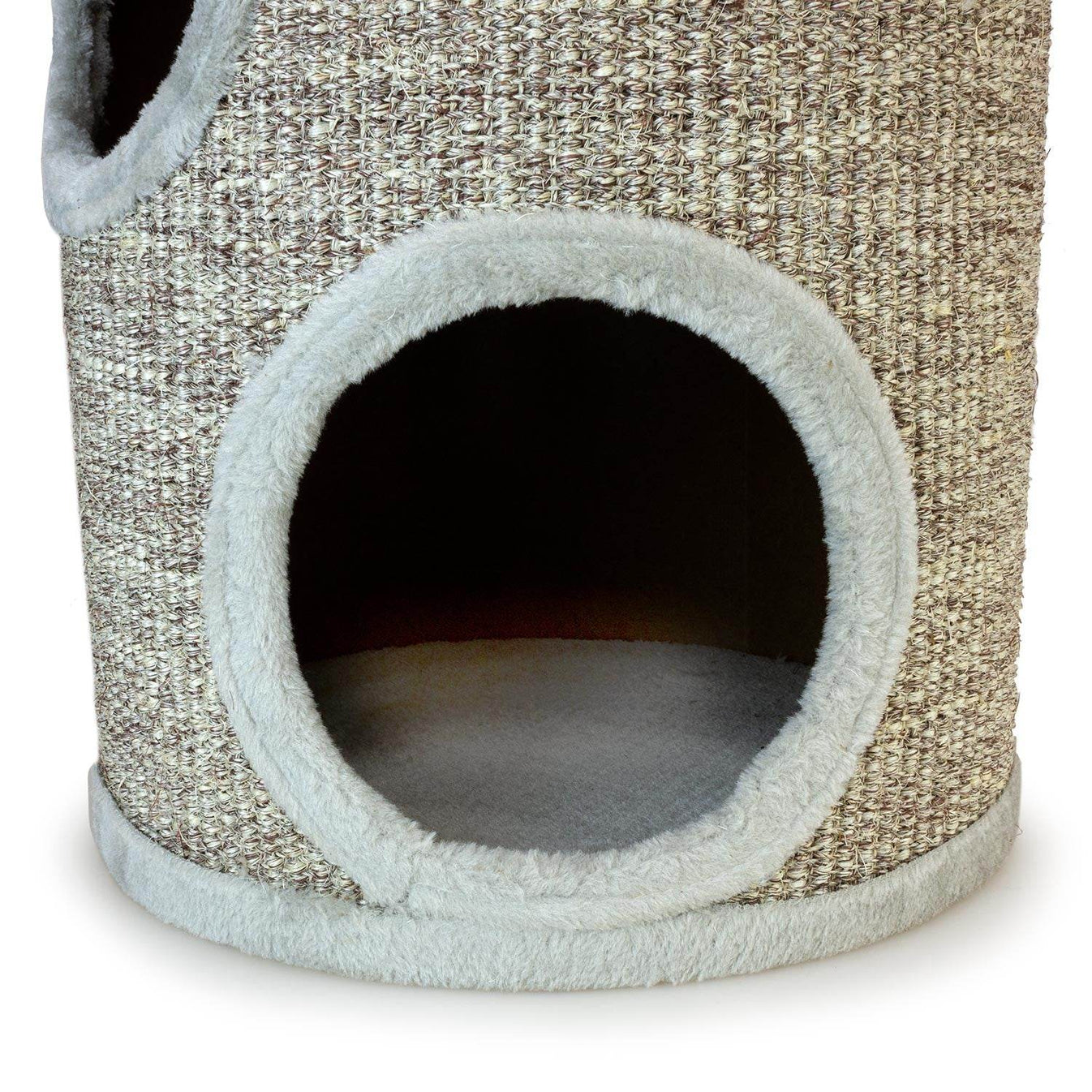 Rascador cilíndrico beige con agujeros - Arquivet