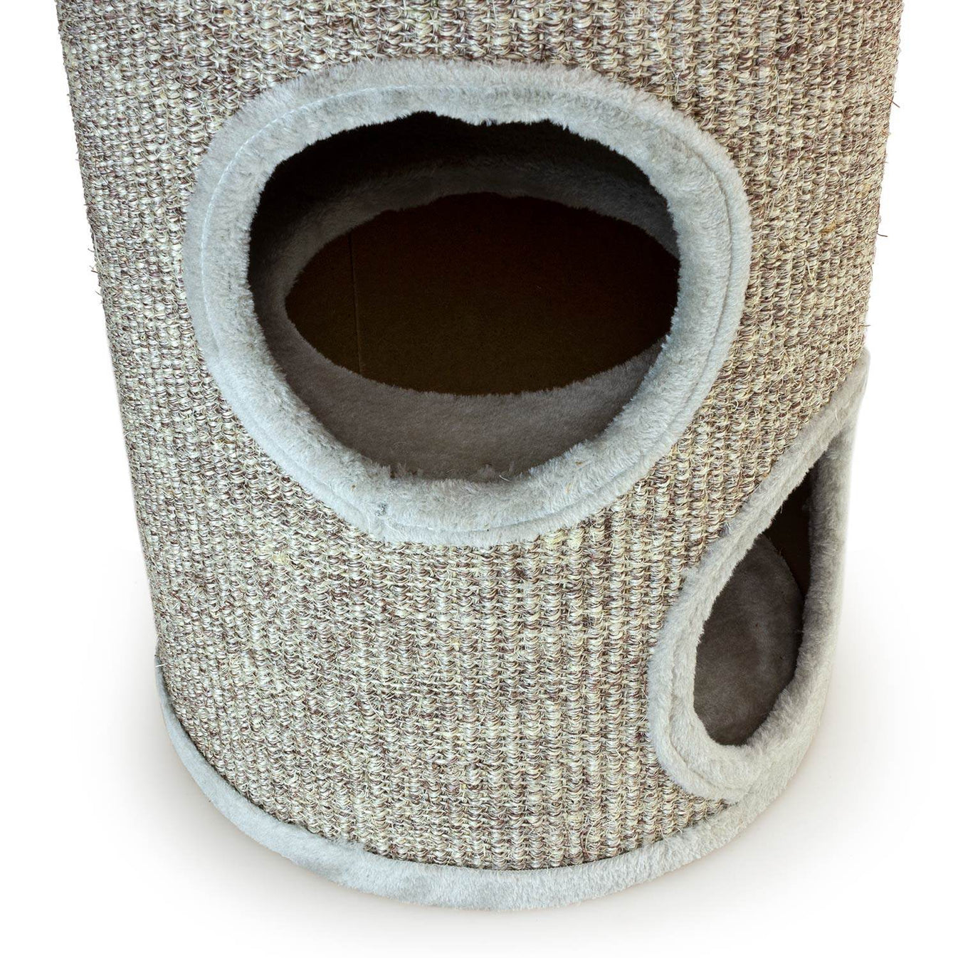 Rascador cilíndrico beige con agujeros - Arquivet