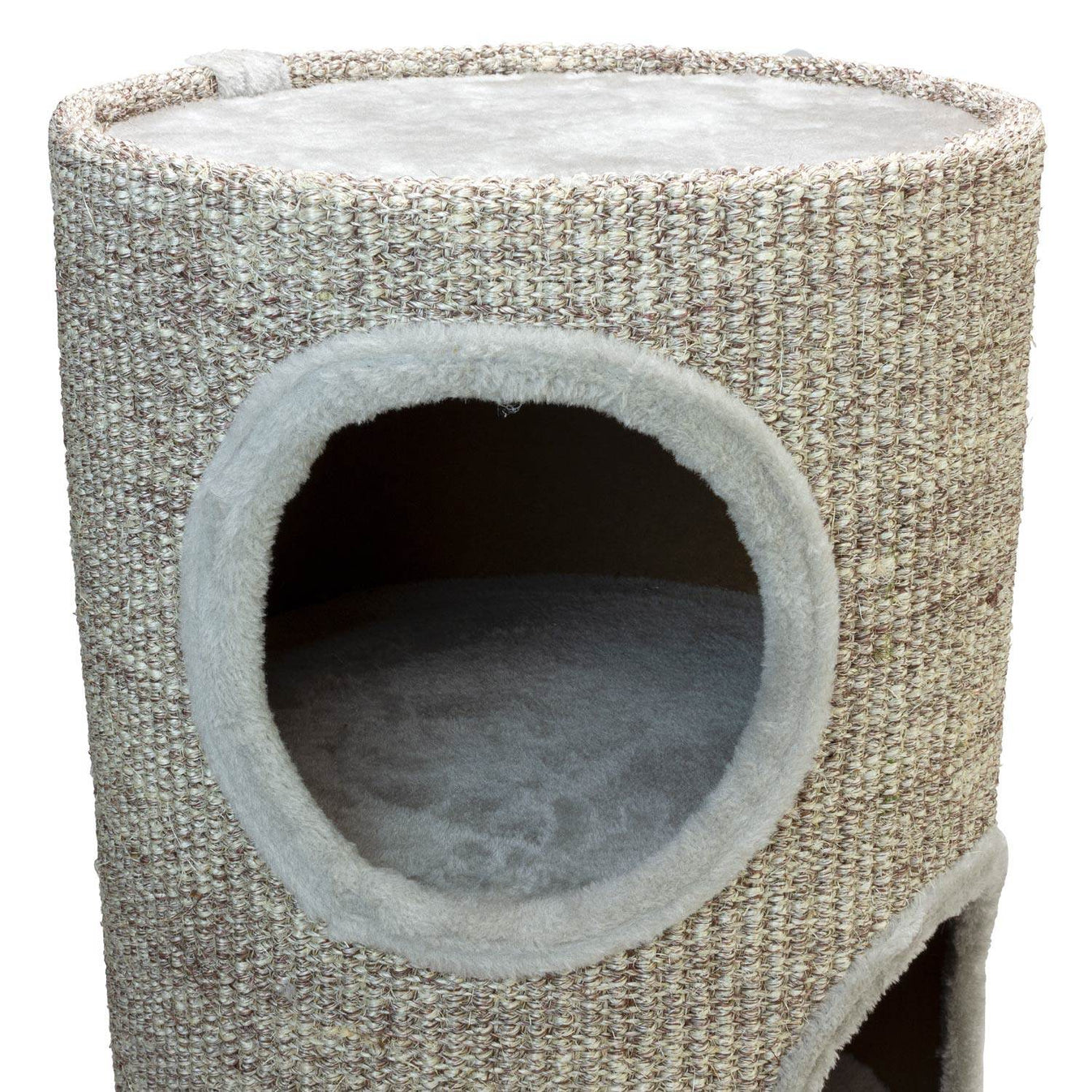 Rascador cilíndrico beige con agujeros - Arquivet
