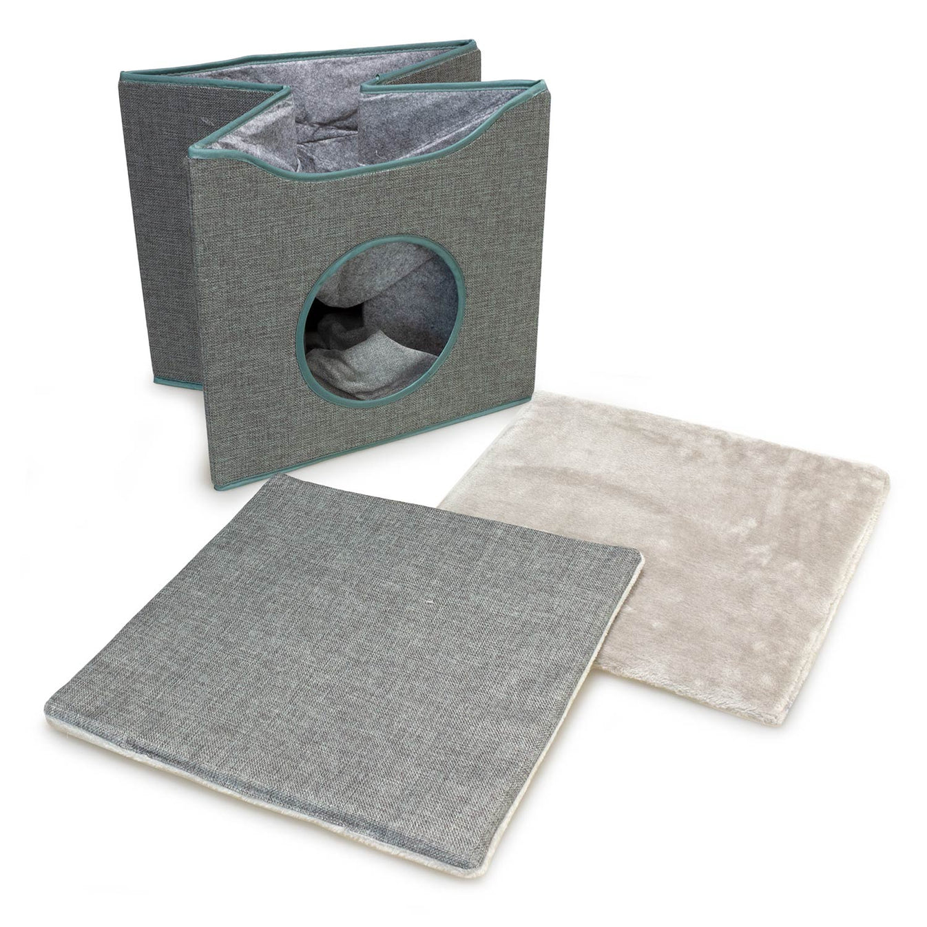 Cueva con rascador "Yakson" - 39 x 39 x 38 cm
