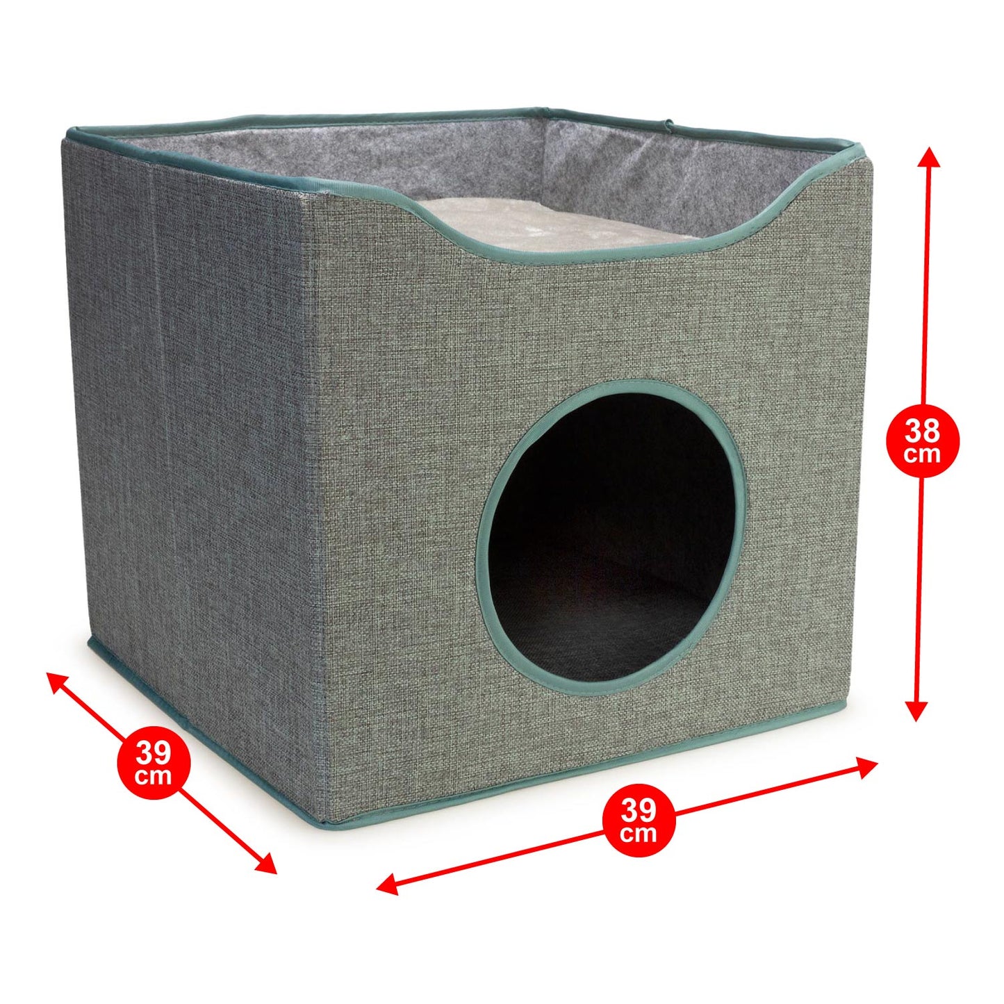 Cueva con rascador "Yakson" - 39 x 39 x 38 cm