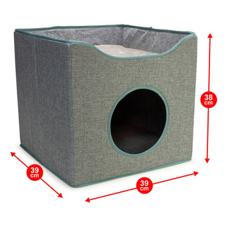 Cueva con rascador "Yakson" - 39 x 39 x 38 cm