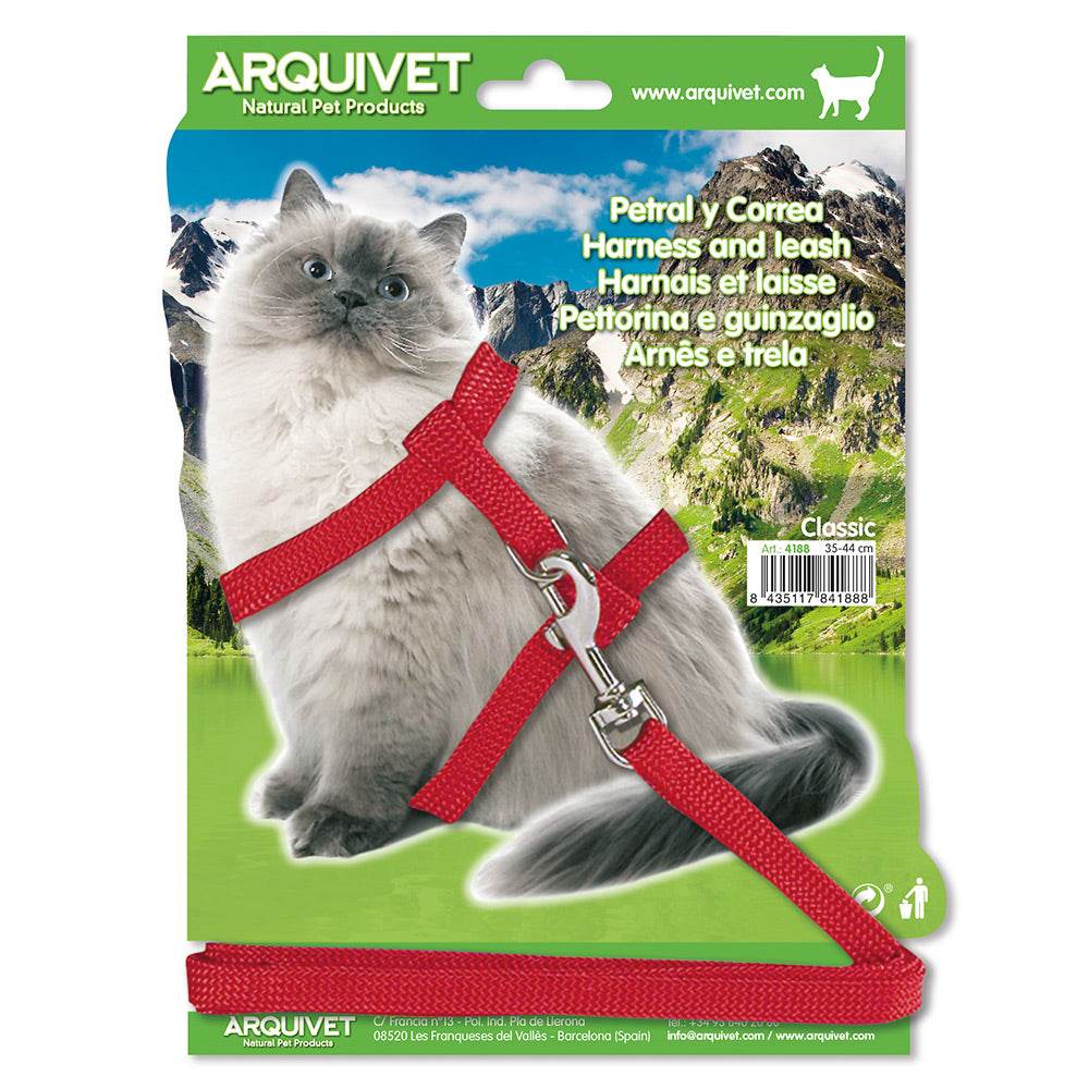 Petral y correa Classic para gatos - 35-44 cm - Arquivet
