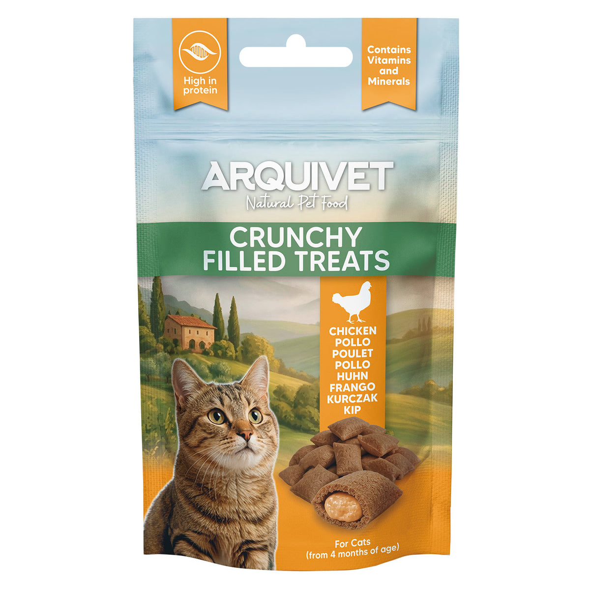 Crunchy Filled Treats de Pollo - Snacks crujientes para Gato 40g.