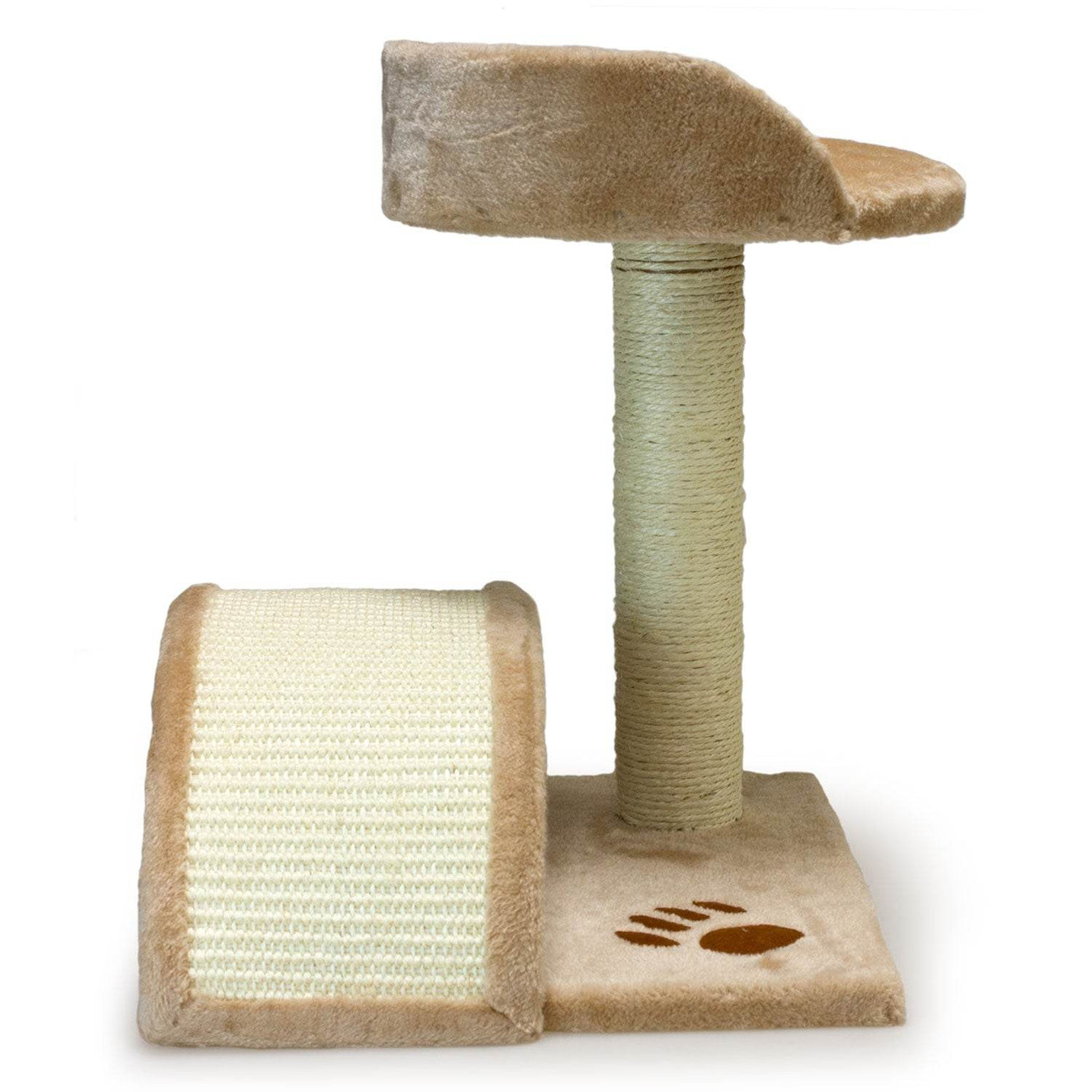 Rascador con poste y arco beige. Altura 50 cm - Arquivet
