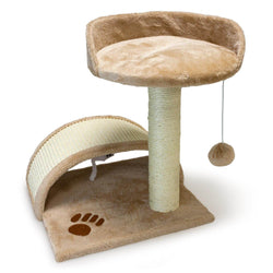 Rascador con poste y arco beige. Altura 50 cm - Arquivet
